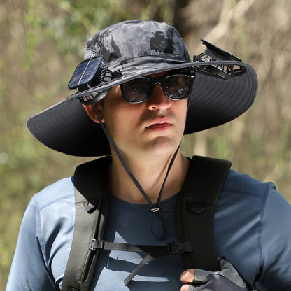 🔥Father's Day Sale- Wide Brim Solar Fan Outdoor Fishing Hat-Solar & USB Charging