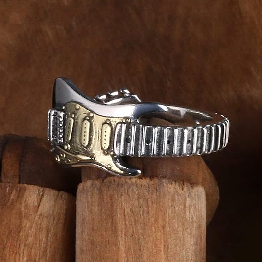 🎸 Handmade Electric Guitar Statement Ring