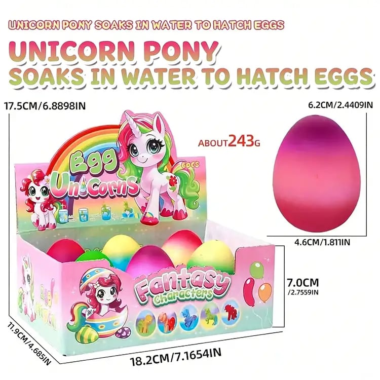 🔥Easter Hot Sale🦄 Magical Hatching Unicorn Eggs (6-Packs)