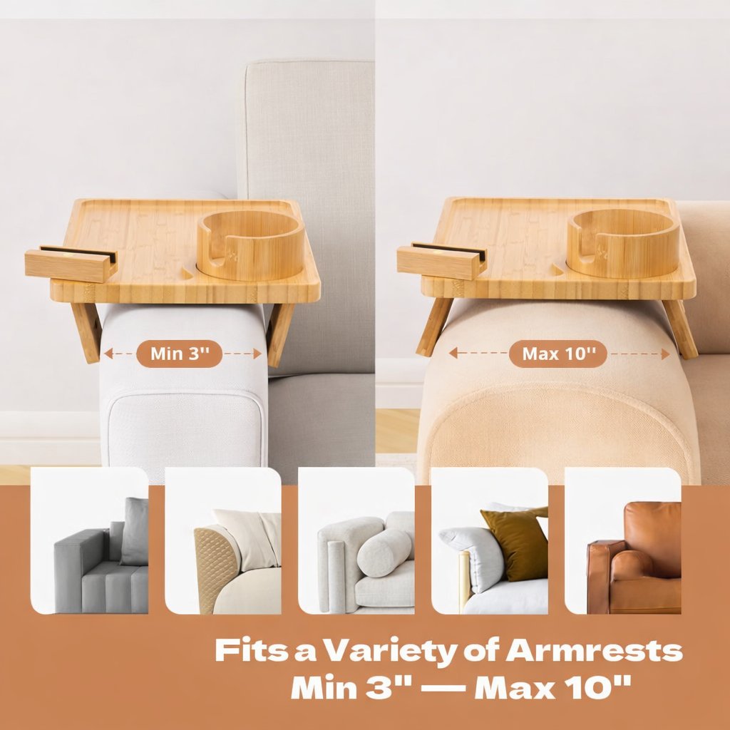 🛋️ 4-in-1 Couch Arm Table