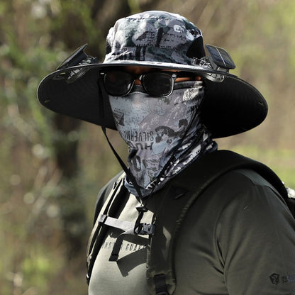 🔥Father's Day Sale- Wide Brim Solar Fan Outdoor Fishing Hat-Solar & USB Charging