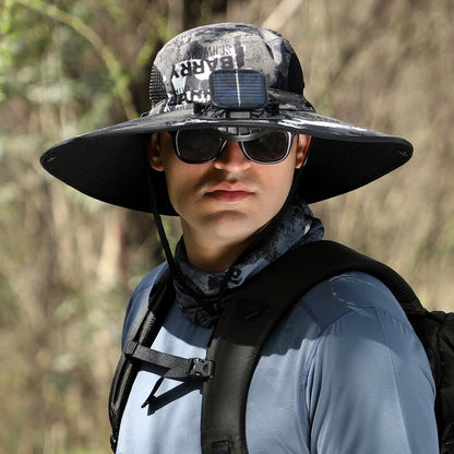 🔥Father's Day Sale- Wide Brim Solar Fan Outdoor Fishing Hat-Solar & USB Charging