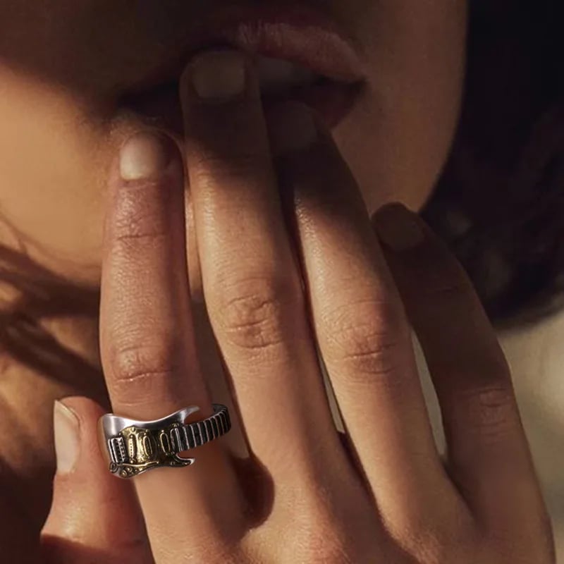 🎸 Handmade Electric Guitar Statement Ring